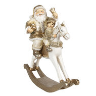 Clayre &amp; Eef   | Kerstdecoratie Beeld Kerstman Goudkleurig 21x8x21 cm | 6PR3938