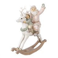 Clayre &amp; Eef   | Kerstdecoratie Beeld Kerstman Roze 21x8x23 cm | 6PR3939