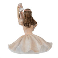 Clayre &amp; Eef   | Decoratie Beeld Ballerina Roze Wit 12x12x13 cm | 6PR3944