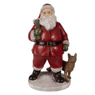 Clayre &amp; Eef   | Kerstdecoratie Beeld Kerstman Rood 16x14x26 cm | 6PR3946