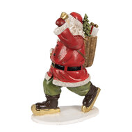 Clayre &amp; Eef   | Kerstdecoratie Beeld Kerstman Rood 14x11x20 cm | 6PR3947