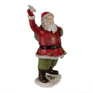 Clayre &amp; Eef   | Kerstdecoratie Beeld Kerstman Rood 13x10x23 cm | 6PR3948