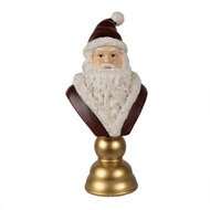 Clayre &amp; Eef   | Kerstdecoratie Beeld Kerstman Rood Wit 19x15x40 cm | 6PR3949