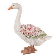 Clayre &amp; Eef   | Decoratie Beeld Gans Wit Roze 37x22x45 cm | 6PR4896