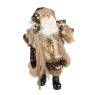 Clayre &amp; Eef   | Kerstdecoratie Kerstman Bruin Beige 26x16x47 cm | 65260