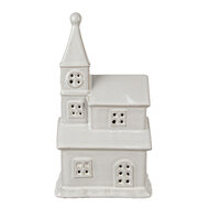 Clayre &amp; Eef   | Decoratie Kerk met LED Beige 13x9x23 cm | 6CE1590