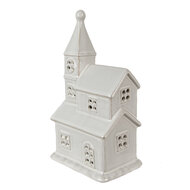 Clayre &amp; Eef   | Decoratie Kerk met LED Beige 13x9x23 cm | 6CE1590