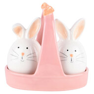 Dekoratief | Duo peper/zout bunnies, keramiek, 13x8x12cm | A220406