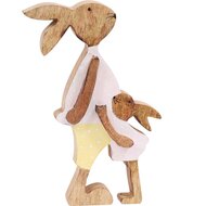 Dekoratief | Deco bunny mama m/kind, hout, 13x5x27cm | A220961