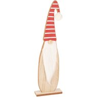 Dekoratief | Deco santa staand, naturel/rood, hout, 12x4x41cm | A225122