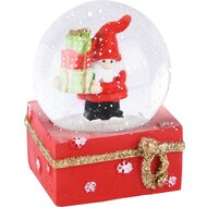 Dekoratief | Waterbol m/santa, rood, resina/glas, 7x7x9cm | A225529