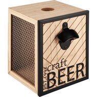 Dekoratief | Kurkendoos &#039;Beer&#039;, naturel/zwart, hout, 15x18x20cm | A225552