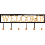 Dekoratief | Kapstok &#039;Welcome&#039;, naturel/zwart, metaal, 65x20x6cm | A225562