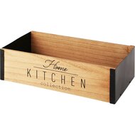 Dekoratief | Doos &#039;Home Kitchen&#039;, naturel/zwart, hout, 29x15x8cm | A225564