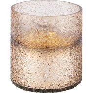 Dekoratief | Theelichthouder &#039;Sparkle&#039; bruin, glas, 15x15x17cm | A225995