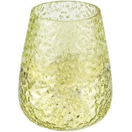 Dekoratief | Theelichthouder groen/goud, glas, 12x12x13cm | A228124