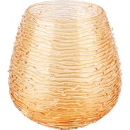 Dekoratief | Theelichthouder &#039;Gold Slopes&#039;, glas, 13x13x13cm | A228372