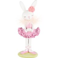 Dekoratief | Deco bunny ballerina staand, roze, resina, 10x8x19cm | A230278