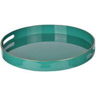 Dekoratief | Dienblad rond, turquoise, PVC, 37x37x5cm | A234067