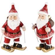 Dekoratief | Santa op ski&#039;s, rood, resina, 9x8x17cm, set van 2 stuks | A235114