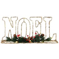 Dekoratief | Deco &#039;NOEL&#039;, champagne/groen, LED, 46x22x6cm | A235178