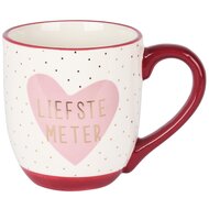 Dekoratief | Mok &#039;Liefste Meter&#039;, wit/paars, keramiek, 10x10x12cm | A235864