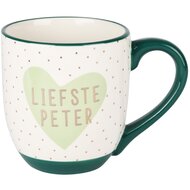 Dekoratief | Mok &#039;Liefste Peter&#039;, wit/groen, keramiek, 10x10x12cm | A235866