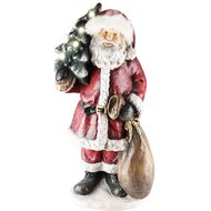 Dekoratief | Santa m/kerstboom, rood/wit, magnesium, LED, 39x29x79cm | A235933