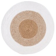 Dekoratief | Placemat rond, wit/naturel, katoen, 37x37cm | A238192