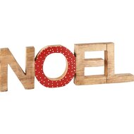 Dekoratief | Deco &#039;NOEL&#039;, naturel/rood, hout, 38x3x13cm | A238246