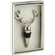 Dekoratief | Flessenstop rendiergewei in giftbox, zilver, aluminium, 12x8x3cm | A238261