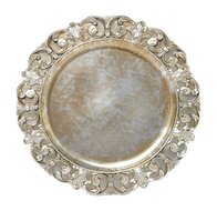 Dekoratief | Deco schaal rond, zilver, pvc, 36x36cm | A239058