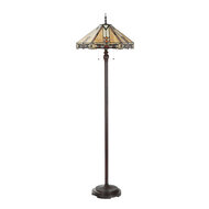 Clayre &amp; Eef   | Tiffany Vloerlamp Beige &oslash; 50x161 cm E27/max 2x60W | 5LL-6324