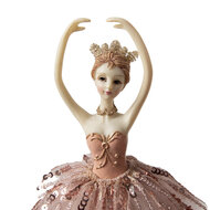 Clayre &amp; Eef   | Muziekdoos ballerina Roze &oslash; 11x29 cm | 65253