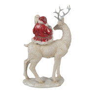 Clayre &amp; Eef   | Kerstdecoratie Beeld Kerstman Rood Wit 20x9x31 cm | 6PR3955