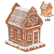 Clayre &amp; Eef   | Decoratie Huis met LED Bruin 15x12x17 cm/ 3xAAA | 6PR3975