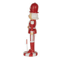 Clayre &amp; Eef   | Kerstdecoratie Beeld Notenkraker Rood Wit 7x7x23 cm | 6PR3984