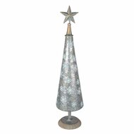 Clayre &amp; Eef   | Kerstdecoratie Kerstboom Grijs Goudkleurig &oslash; 15x64 cm | 5Y1174