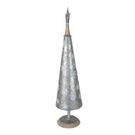 Clayre &amp; Eef   | Kerstdecoratie Kerstboom Grijs Goudkleurig &oslash; 15x64 cm | 5Y1174