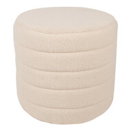 Clayre &amp; Eef   | Poef (set van 2) Beige &oslash; 50x45 / &oslash; 40x40 cm | 65170