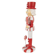 Clayre &amp; Eef   | Kerstdecoratie Beeld Notenkraker Rood Wit 7x7x23 cm | 6PR3985