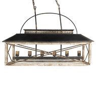 Clayre &amp; Eef   | Hanglamp Zwart Bruin 99x30x70 cm E27/max 6x60W | 5LMP370