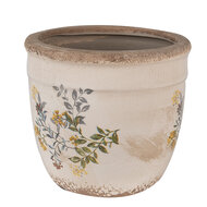 Clayre &amp; Eef   | Bloempot Binnen Beige Geel &oslash; 16x14 cm | 6CE1607M