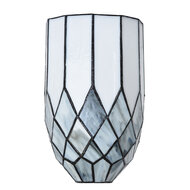 Clayre &amp; Eef   | Wandlamp Tiffany Grijs 18x15x27 cm E14/max 1x25W | 5LL-6333