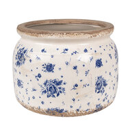 Clayre &amp; Eef   | Bloempot Binnen Beige Blauw &oslash; 20x15 cm | 6CE1659L