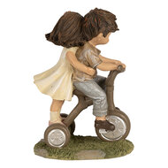 Clayre &amp; Eef   | Decoratie kinderen op fiets Bruin 10x6x14 cm | 6PR5027