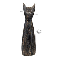 Clayre &amp; Eef   | Decoratie Beeld Kat Zwart 11x6x31 cm | 6H2331