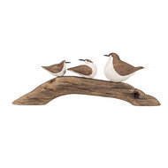 Clayre &amp; Eef   | Decoratie beeld Vogels Bruin Wit 35x5x12 cm | 6H2340