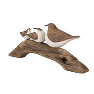 Clayre &amp; Eef   | Decoratie beeld Vogels Bruin Wit 35x5x12 cm | 6H2340