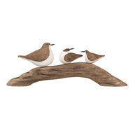 Clayre &amp; Eef   | Decoratie beeld Vogels Bruin Wit 35x5x12 cm | 6H2340